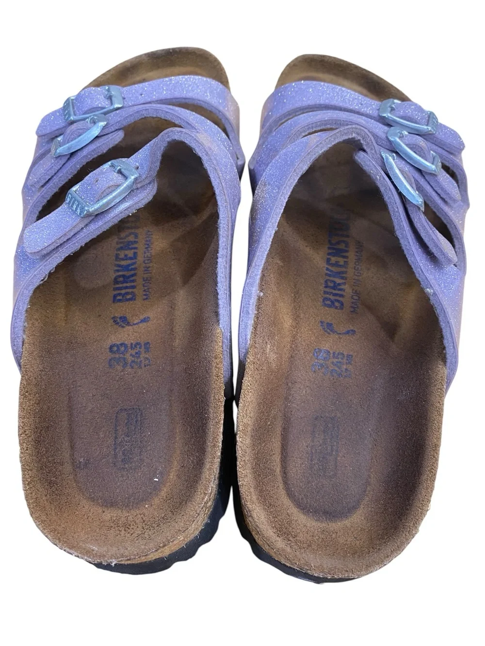 Birkenstock Florida Lavender Glitter 3 Strap Sandals